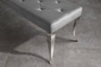 Sitzbank Contemporary BAROCK 170cm Edelstahl Beine Silber Samt Grau - Bild 4
