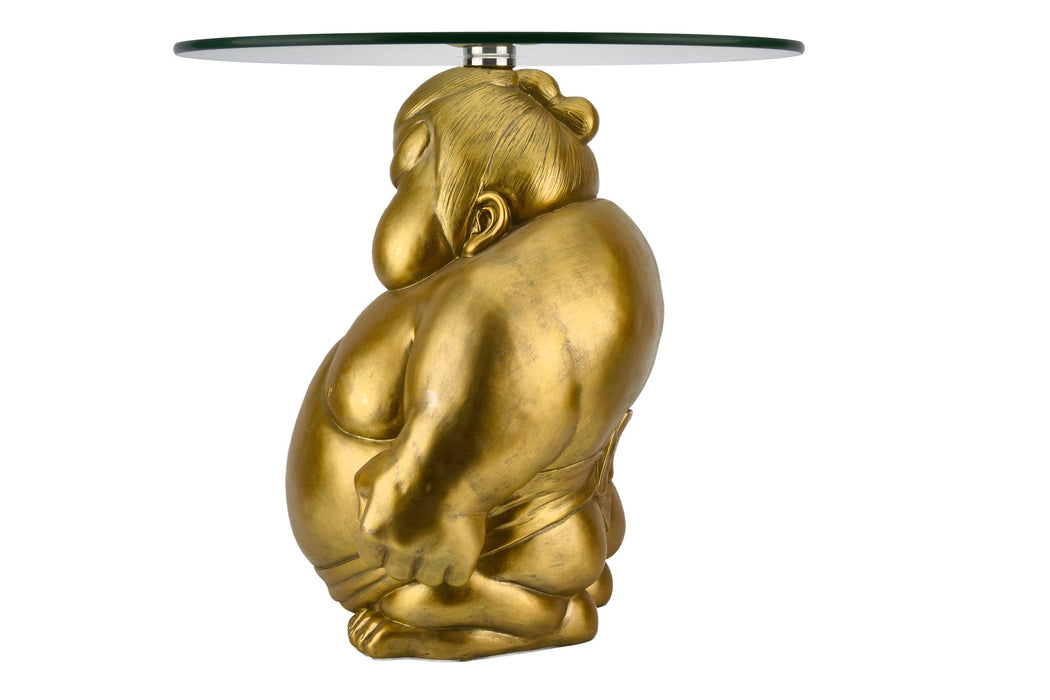 Couchtisch SUMO 55cm rund Glas gold - Bild 4