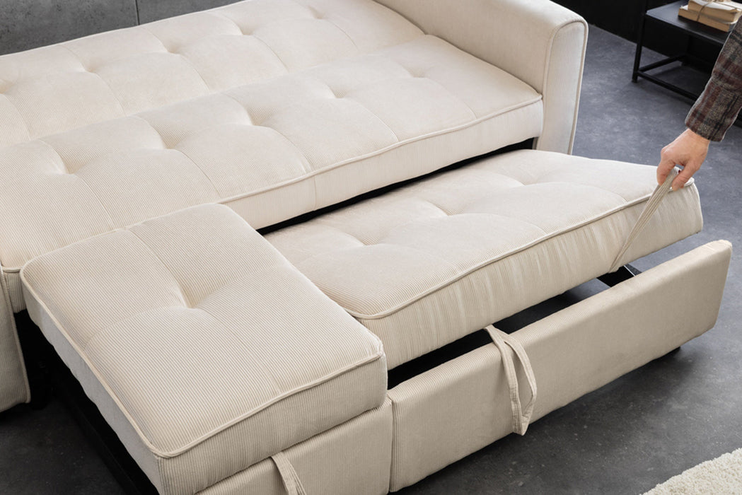 Schlafsofa Venedig 180cm 2-Sitzer Cord beige - Bild 4
