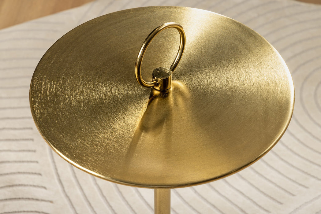 Side table Eleganz 60cm Tablett gold schwarz Marmor
