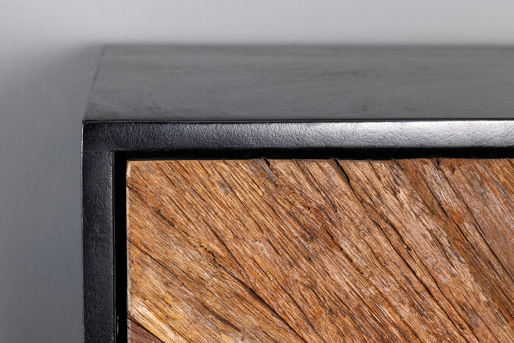 Highboard Barcelona 120cm Mangoholz und braunes Teakholz