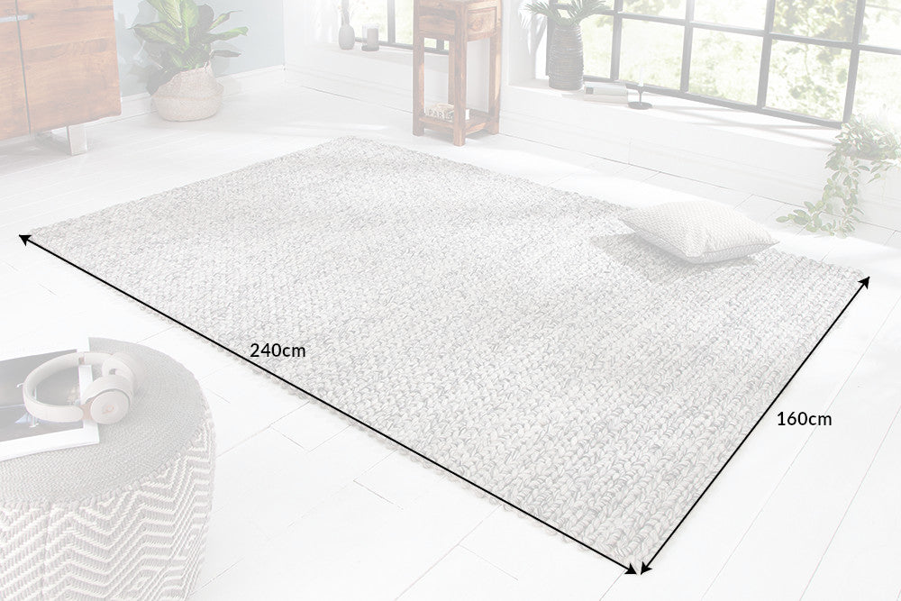Teppich Blüten 240x160cm grau