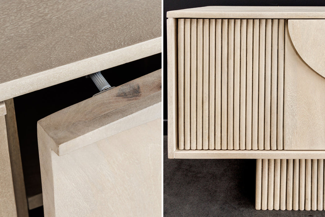 TV Board Aesthetics 200cm Mangoholz weißgekalkt