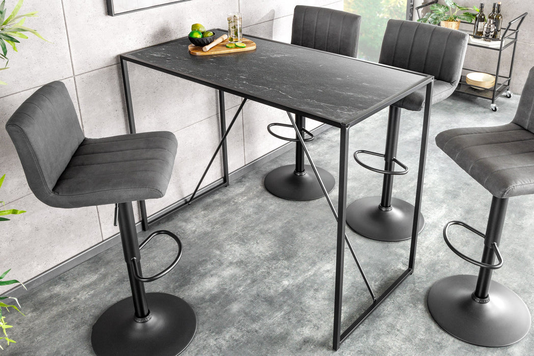 Stehtisch Sleek Line 120cm schwarz Marmoroptik