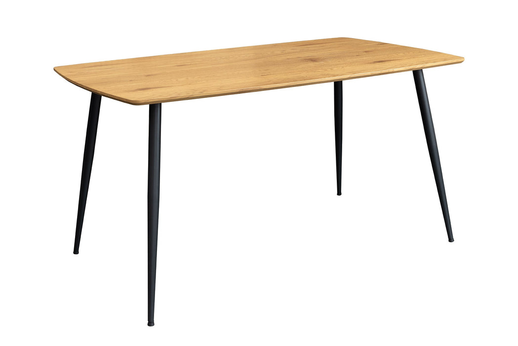 Esstisch Suite 140cm natur Ungezähmte Eiche Holzoptik mit schwarzem Metallgestell