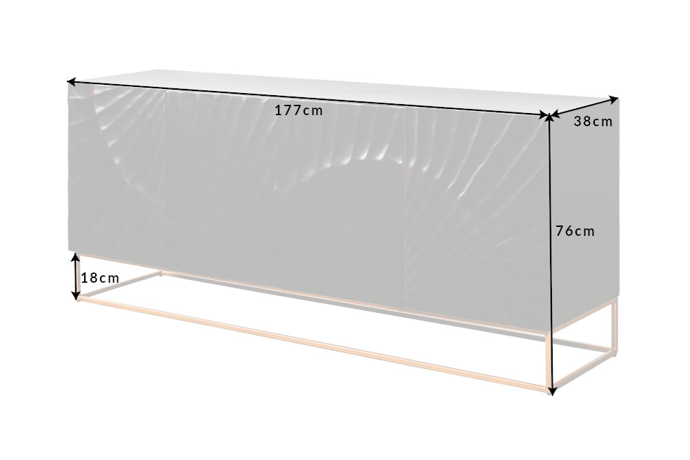 Sideboard Val Ferret 177cm Mango schwarz