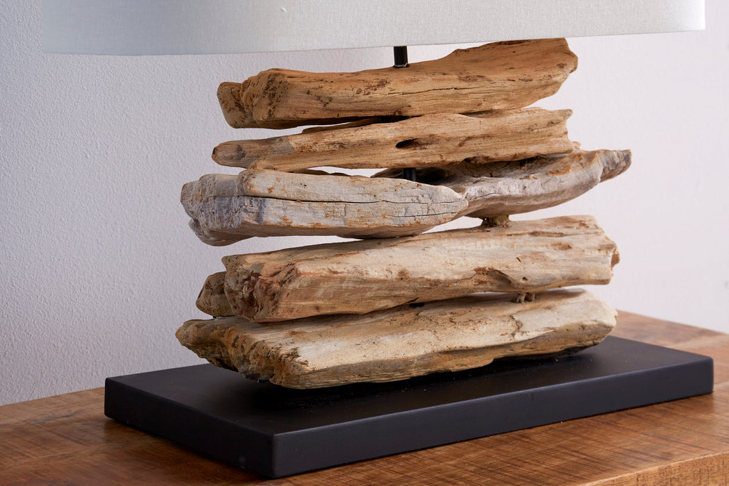 Tischleuchte aus Treibholz Stacks natur