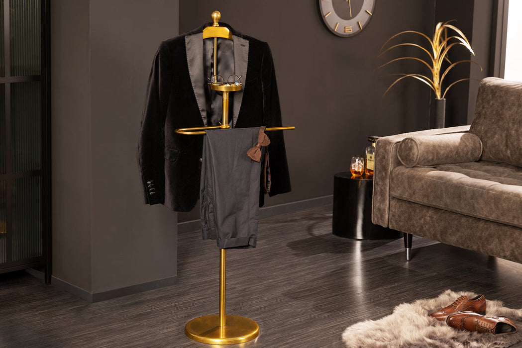 Valet Garderobenständer 130cm goldfarbenes Aluminium