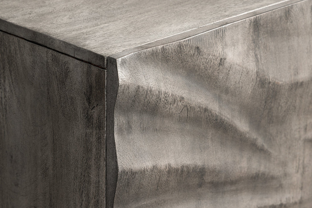 Highboard Tropical 120cm grau Akazienholz 3D-Design