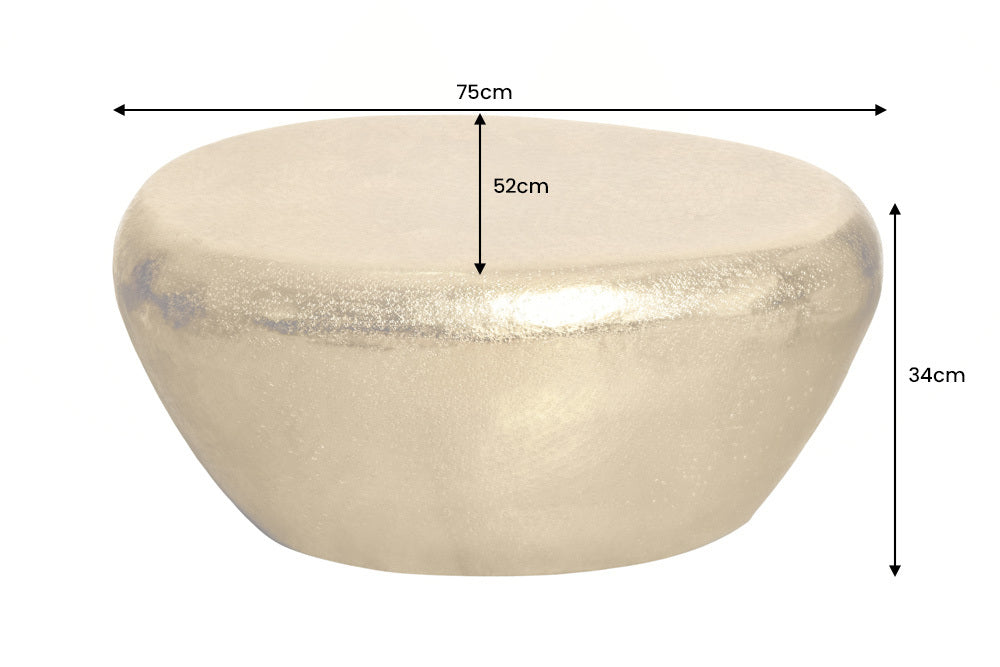 Couchtisch Rock 75cm Hammerschlageffekt gold