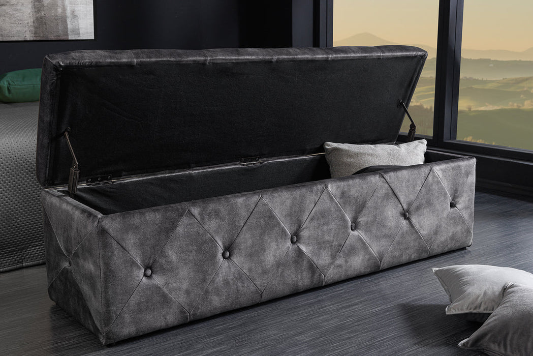 Bank Extravagancia 140 cm Mikrofaser antikgrau
