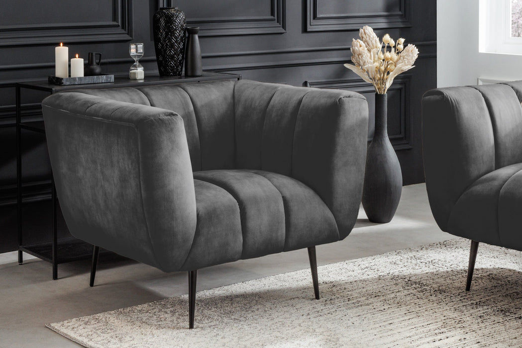 Sessel Elegance Samt grau