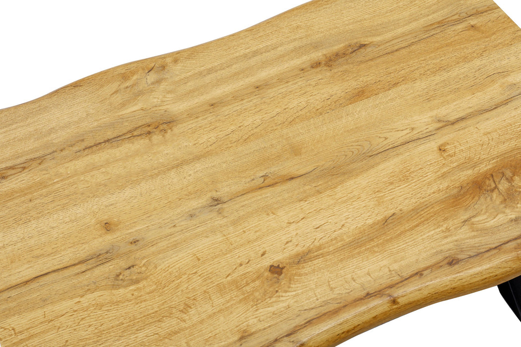 Couchtisch Untamed 90cm Tischplatte 30mm X-Beine Wildeiche Optik natur