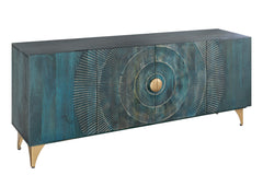 Sideboard Rigi 180cm 3D Mangoholz tuerkis