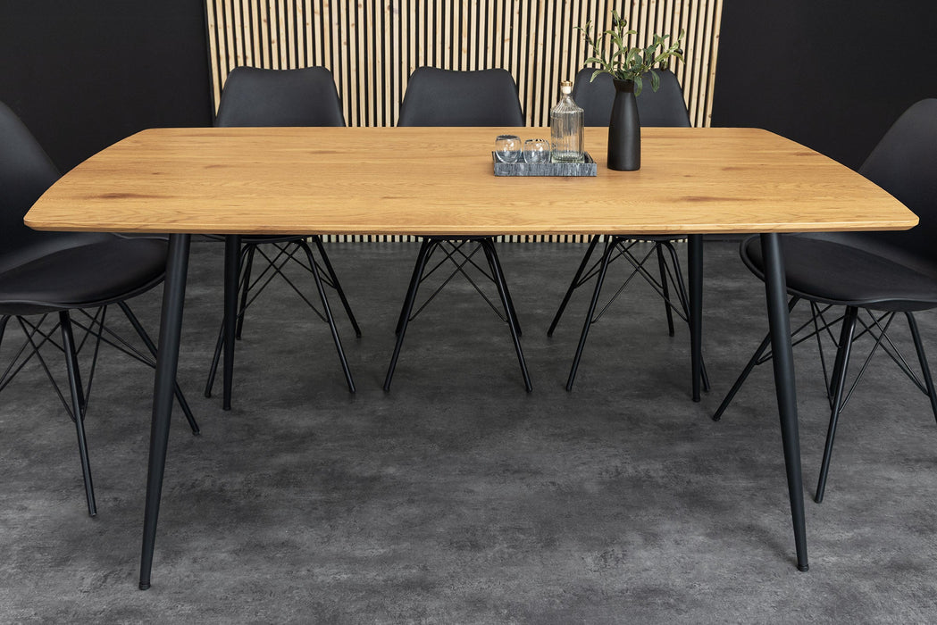 Esstisch Suite 140cm natur Ungezähmte Eiche Holzoptik mit schwarzem Metallgestell - Bild 3