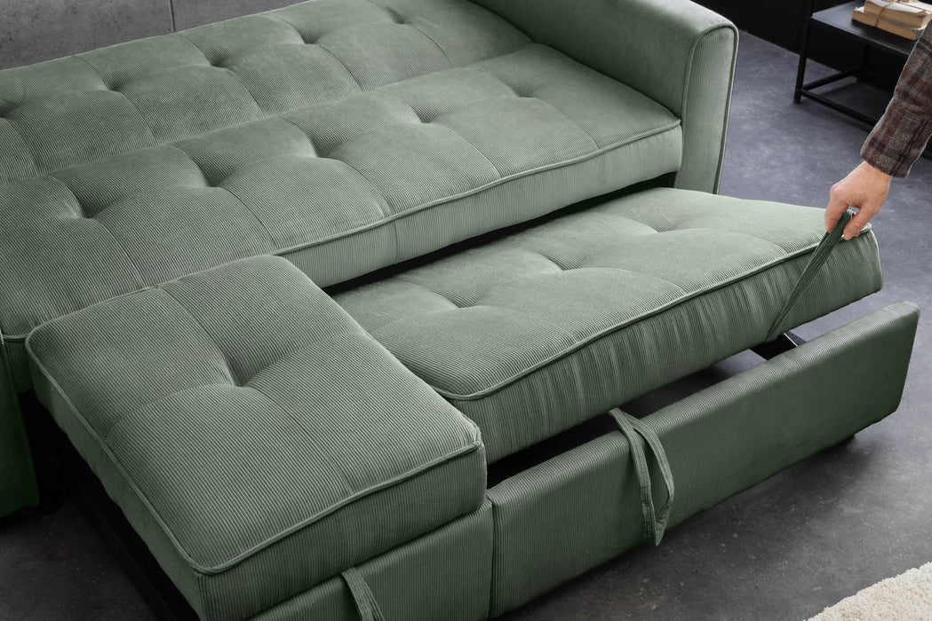 Schlafsofa Venedig 180cm 2-Sitzer Cord grün - Bild 4