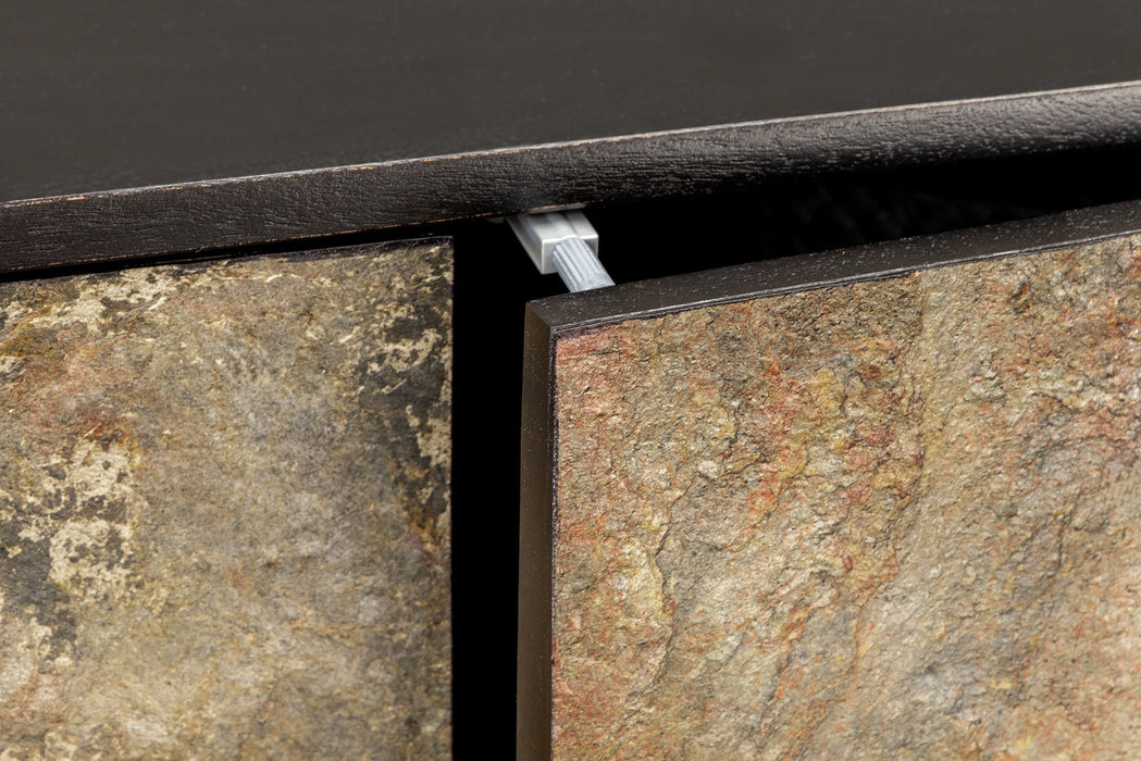 Sideboard Alpenschnee 175cm acacia natural stone look black natural