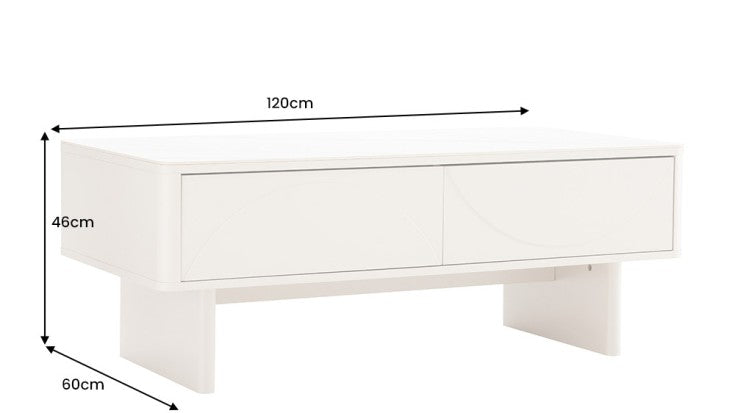 Couchtisch Abstry 120cm 3D weiß mit weißer Marmor-Keramikplatte - Bild 7