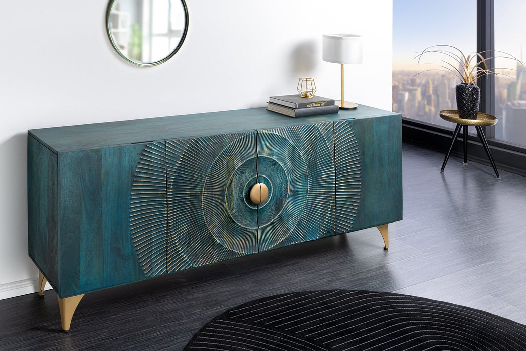 Sideboard Rigi 180cm 3D Mangoholz türkis
