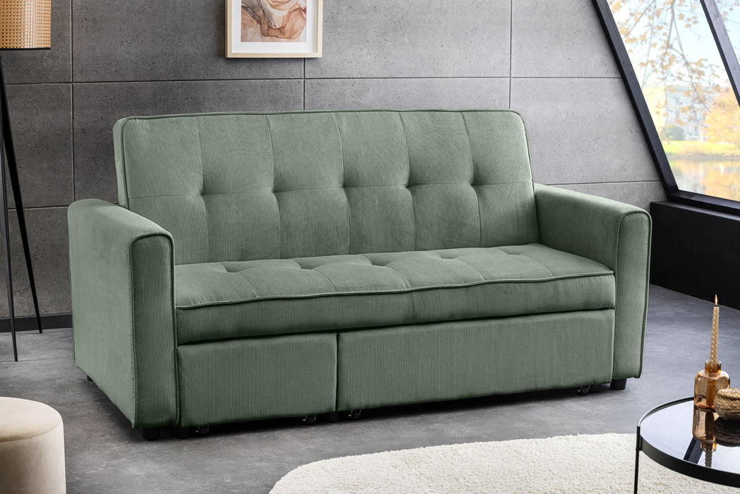 Schlafsofa Venedig 180cm 2-Sitzer Cord grün - Bild 2