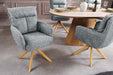 Drehstuhl Grand Henry 360° auto return texturierter Stoff grün mit Gestell Eiche Timber - Bild 2