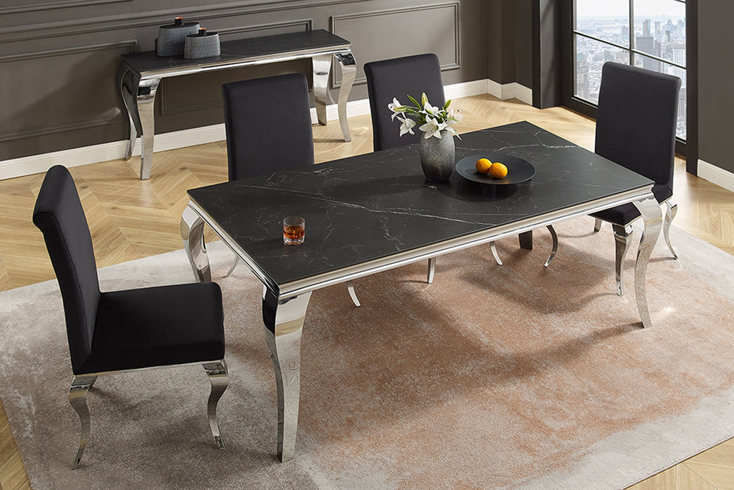 Esstisch Barock 180cm Chrom Sinterstein
