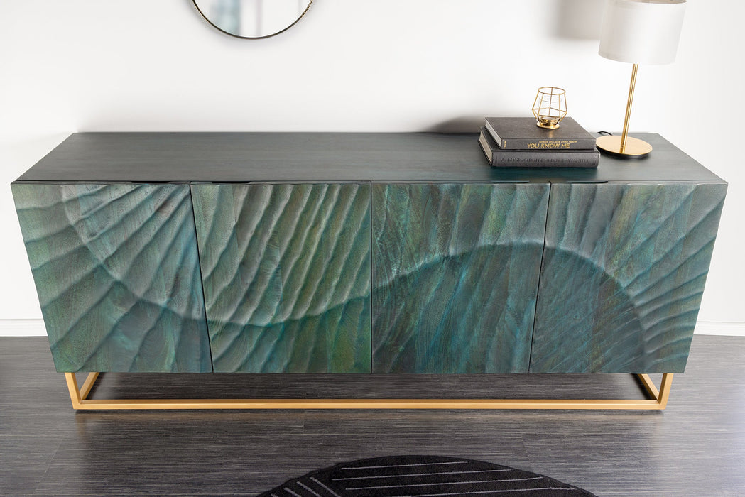 Sideboard Val Ferret 180cm 3D Mangoholz türkis gold