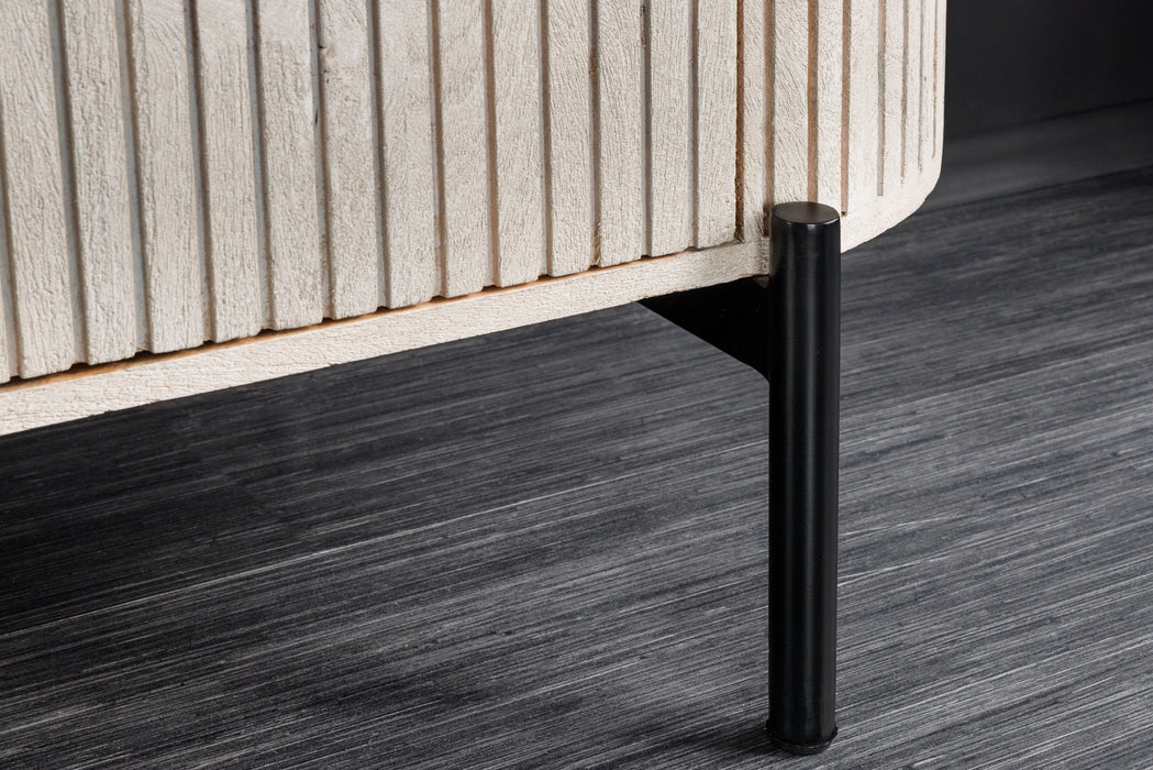 Sideboard Chicago 170cm Marmorplatte weiß Mangoholz grau