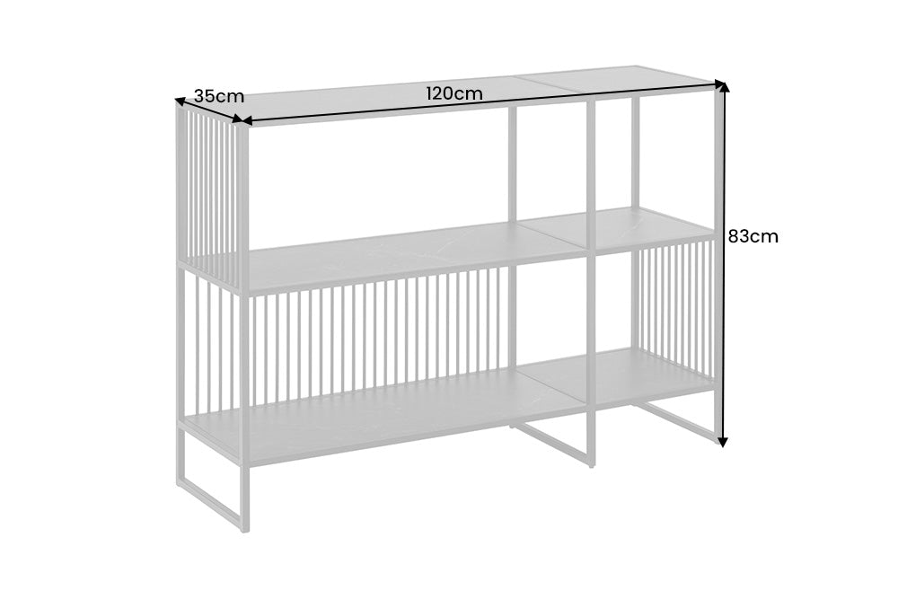 Regal Design 120cm anthrazit Marmoroptik