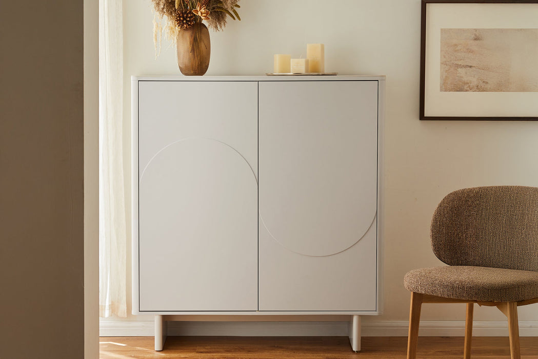 Highboard Abstry 130cm 3D mit Keramikplatte aus weißem Marmor - Bild 2