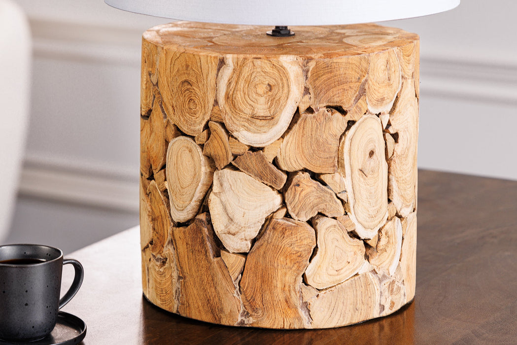 Tischleuchte Log 45cm recyceltes Akazienholz