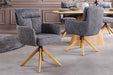 Drehstuhl Grand Henry 360° auto return texturierter Stoff grau mit Gestell Eiche Timber - Bild 4