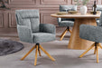 Drehstuhl Grand Henry 360° auto return texturierter Stoff grün mit Gestell Eiche Timber - Bild 4