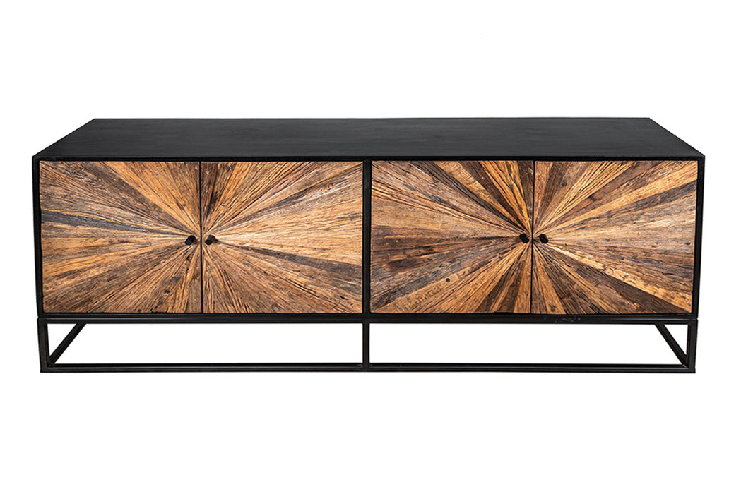 Sideboard Barcelona 180cm Mangoholz und braunes Teakholz