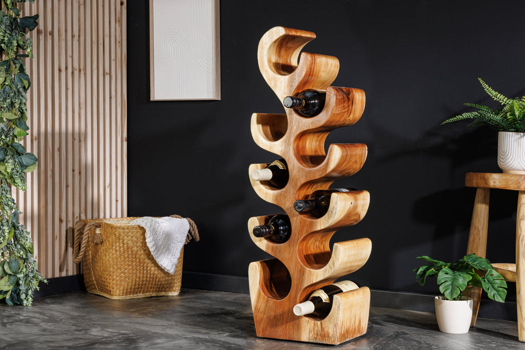 Weinregal Artemi 80cm für 10 Flaschen Suarholz natur