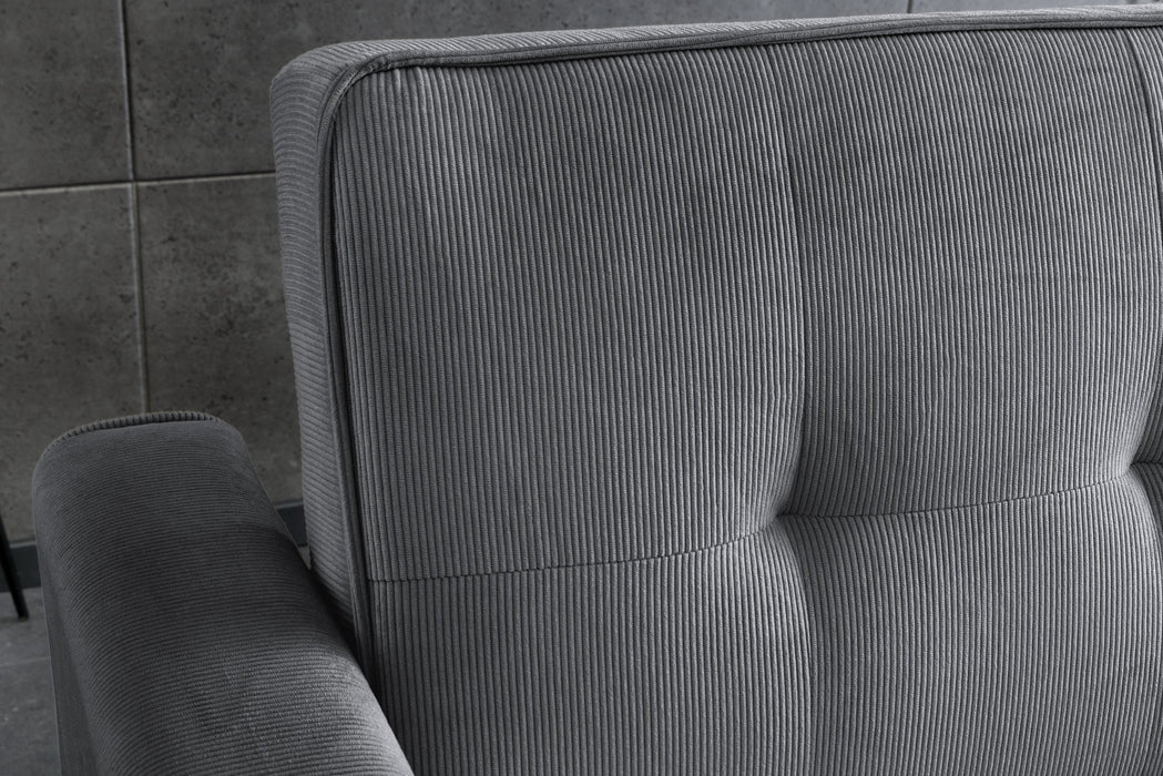 Schlafsofa Venedig 180cm 2-Sitzer Cord grau - Bild 4