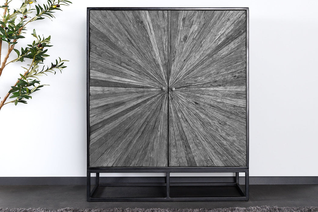 Highboard Barcelona 120cm Mangoholz und graues Teakholz