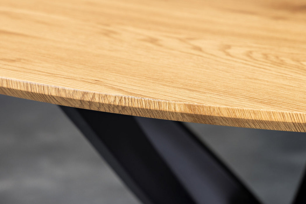 Esstisch Heliux 120cm rund natur Ungezähmte Eiche Holzoptik mit schwarzem Metallgestell - Bild 6