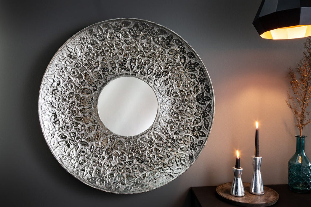 Wandspiegel Marrakesch XL Ø 80cm silber