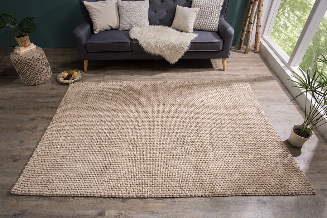 Teppich Wolle 240x160cm Beige