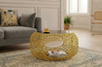 Couchtisch Whirl 75cm gehärtetes schwarzes Glas Sockel gold - Bild 2