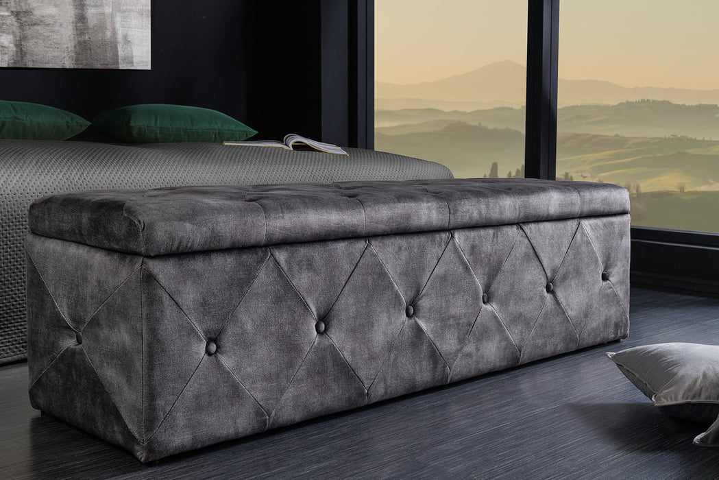 Bank Extravagancia 140 cm Mikrofaser antikgrau