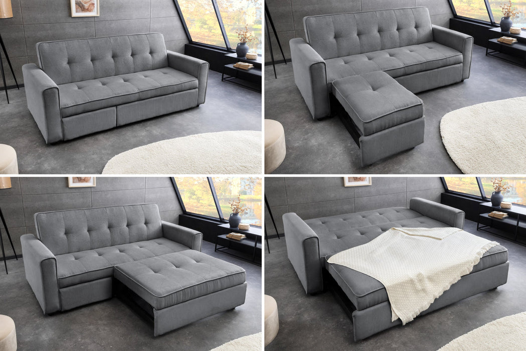 Schlafsofa Venedig 180cm 2-Sitzer Cord grau - Bild 3