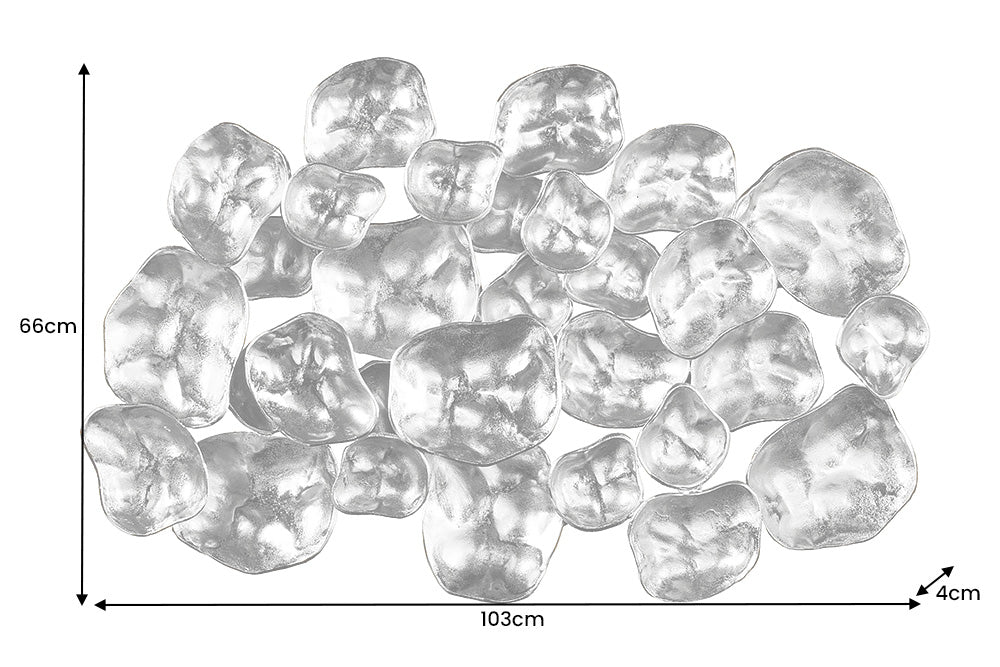 Wanddeko Variant 100cm silber handgefertigt