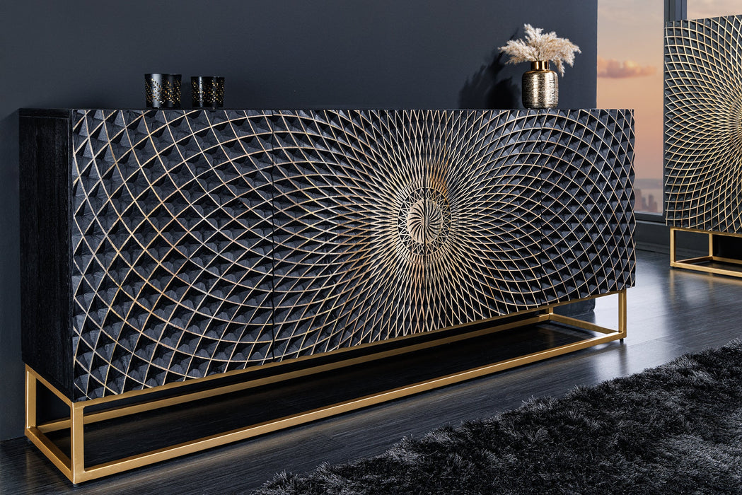 Sideboard Niesen 177cm Mango schwarz