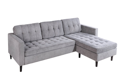 Ecksofa Visby 220cm 3-Sitzer Federkern Cord grau