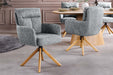 Drehstuhl Grand Henry 360° auto return texturierter Stoff grün mit Gestell Eiche Timber - Bild 5