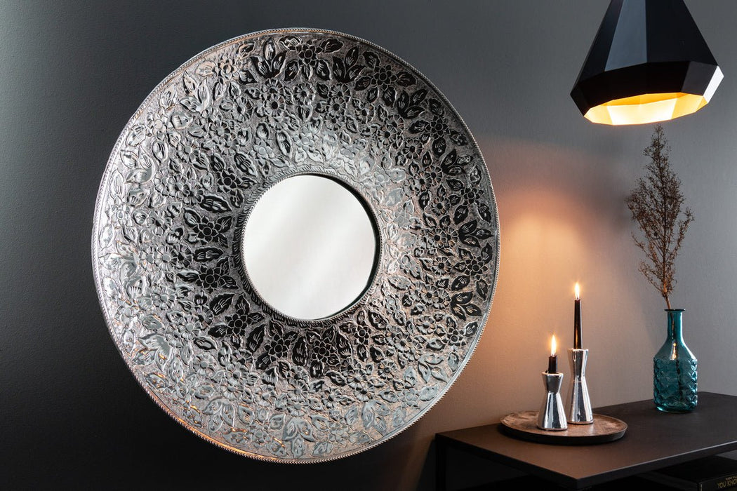 Wandspiegel Marrakesch XL Ø 80cm silber