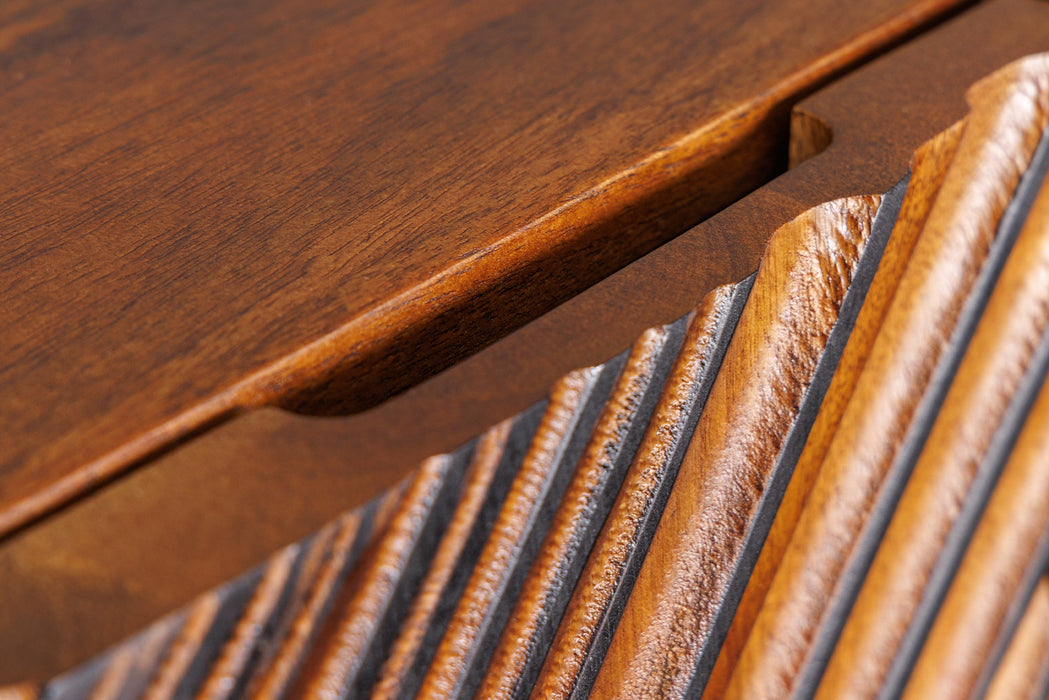 Highboard LINE ART 120cm 3D Mangoholz braun schwarz