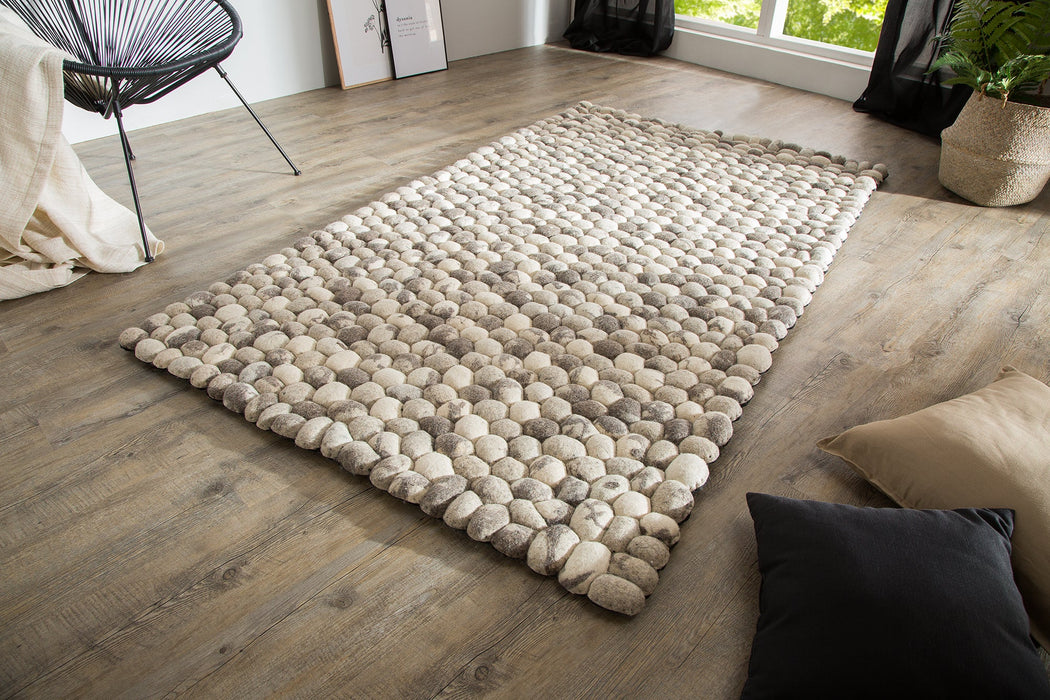 Teppich Zermatt 200x120cm Wollfilz grau